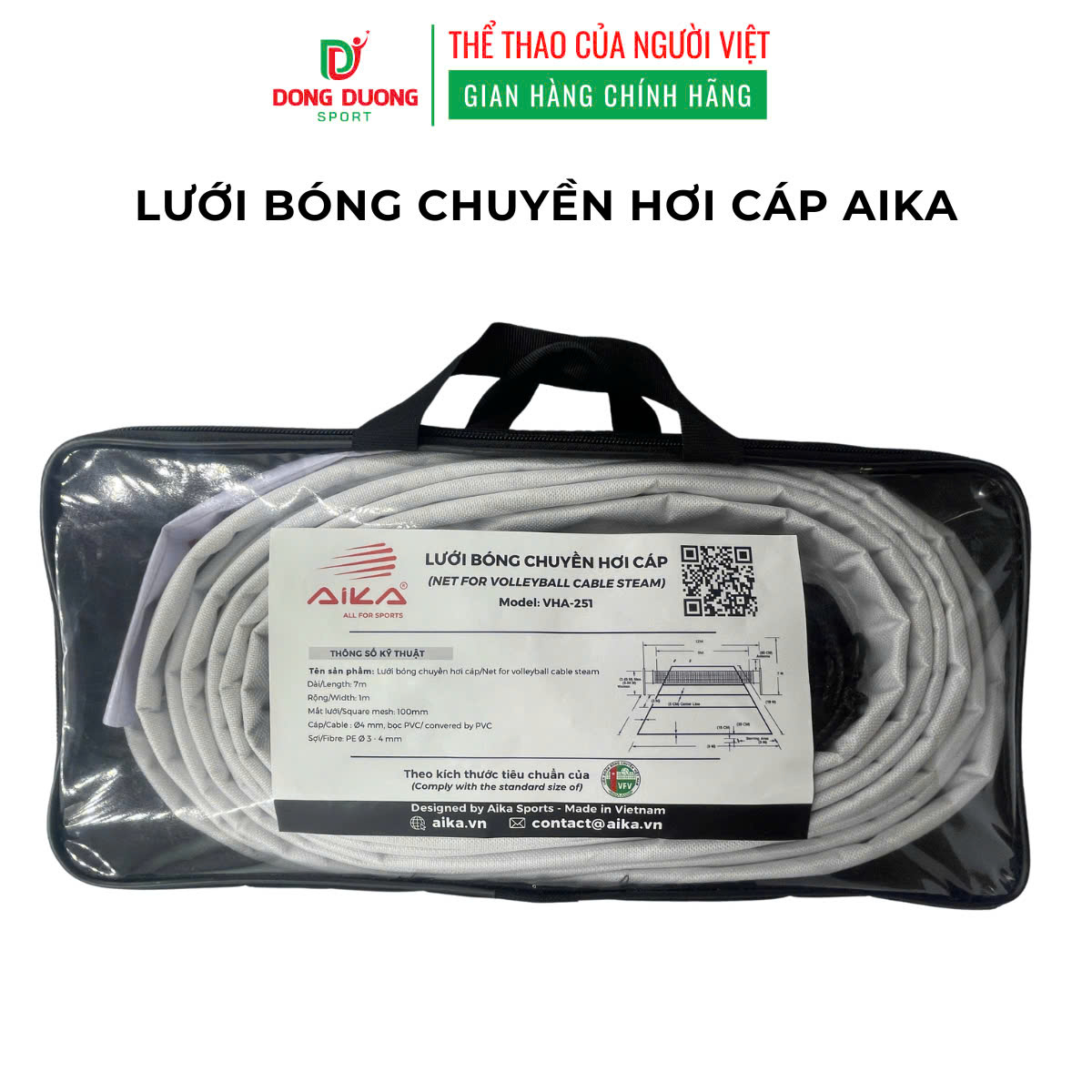 Lưới Bóng Chuyền Hơi Cáp Aika